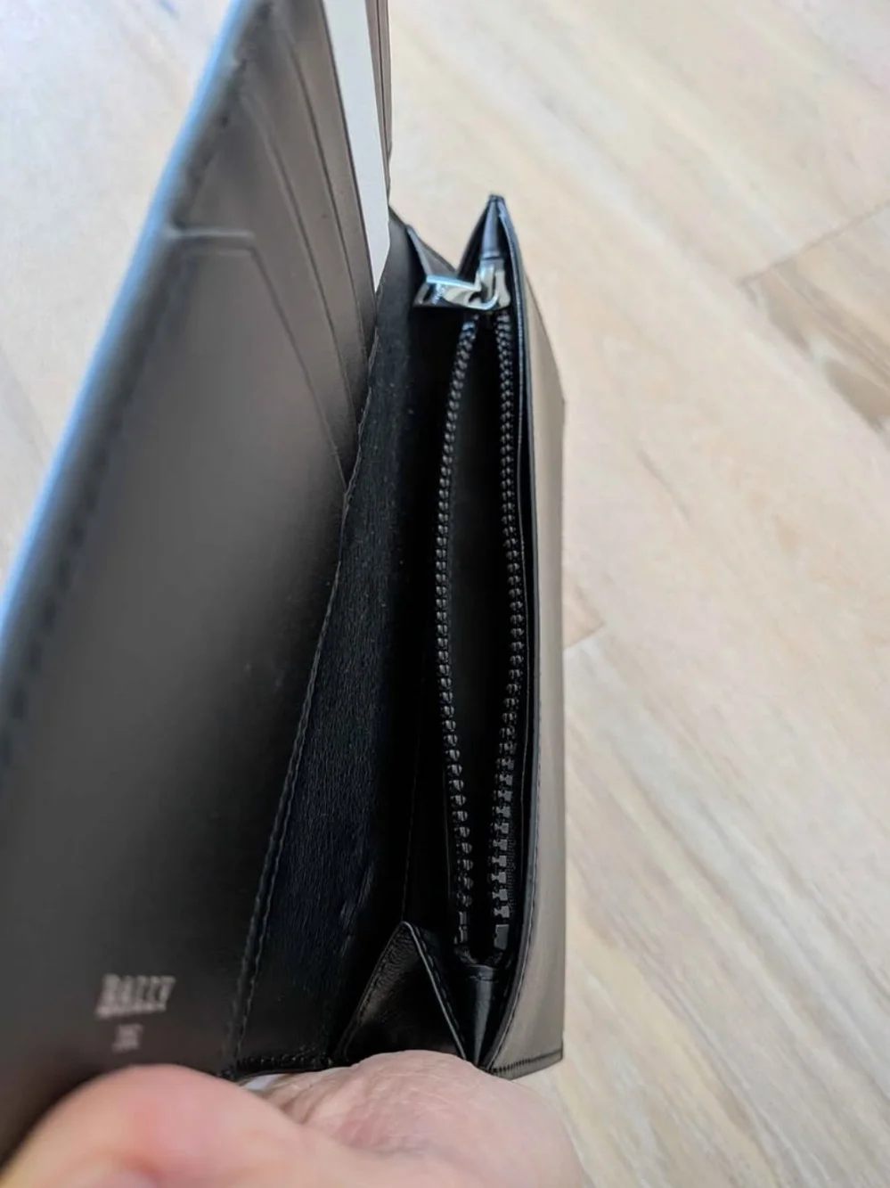 Bally Black Leather Long Wallet